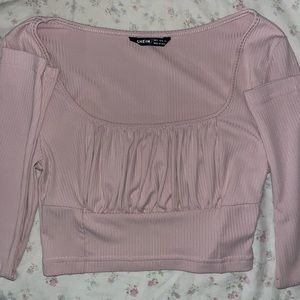 SHEIN Ruched Bust Rib-knit Crop Top
